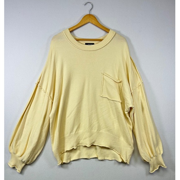 Dokotoo Sweaters - Dokotoo Sweater Soft Womens 2XL Yellow Oversized Relaxed Balloon Sleeve Pullover